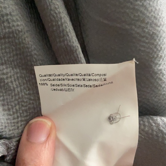 NWOT Hugo Boss Silver Silk Blouse, Small - Picture 4 of 6